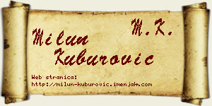 Milun Kuburović vizit kartica